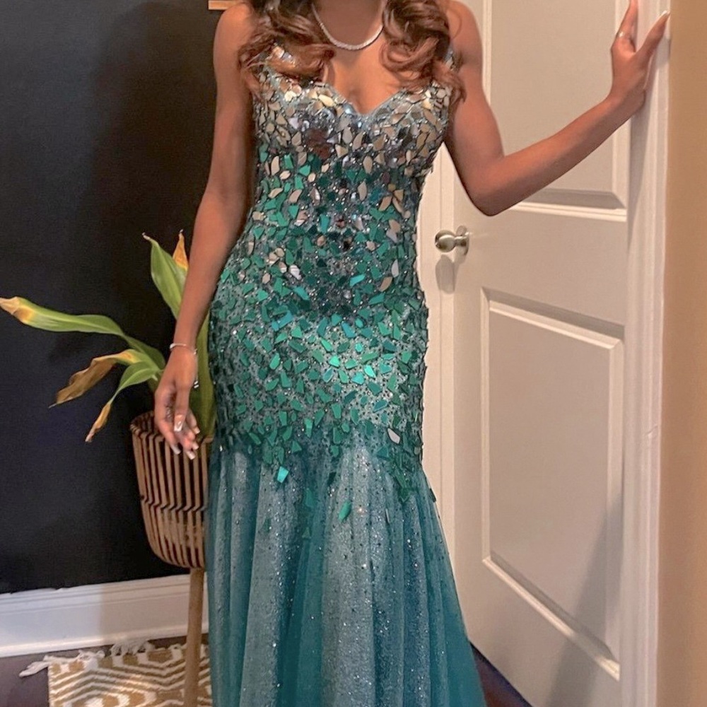 Emerald green gown